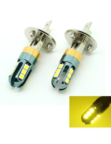 H1 Dimljus 600 lumen LED GUL P14.5s, 2-pack