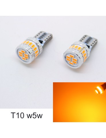T10 w5w Canbus Orange 2-pack LED-lampor med 24st 3014smd chip 