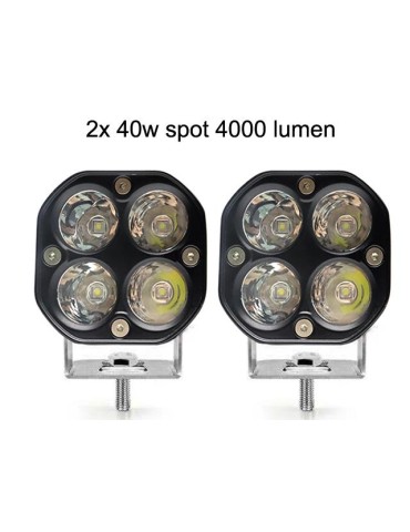2x Led 40w mini Spot  12 - 24V arbetsljus till tex fyrhjuling