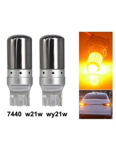 T20 7440 gul blinkers Canbus led lampor wy21w w21w diadem w3x16d