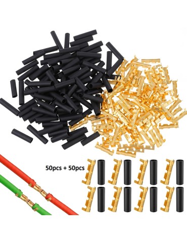 Krympslang + skarv  sortiment 50+50 st för 0,5-4,0 mm² kablar 