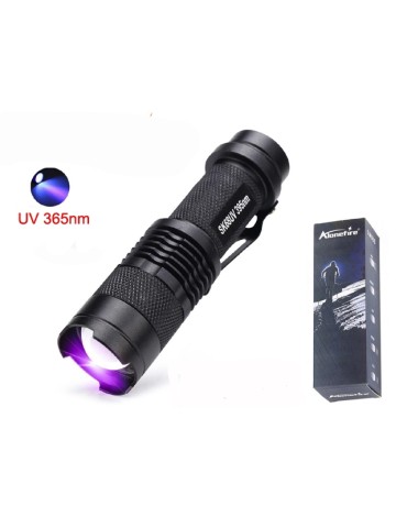 LED UV 365 nm ficklampa 3 W XP-E Q5 LED + Zoom .