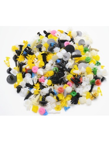 Plastclips sortiment, 200 blandade delar.