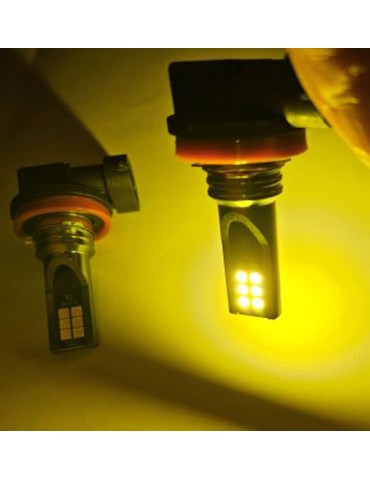 Dimljus H8 H11 Led lampor Gul 650 lumen 12-16v DC