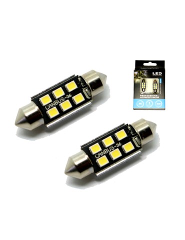 Canbus C5W 36mm  Led 6000K 2-pack 12v 270 lumen
